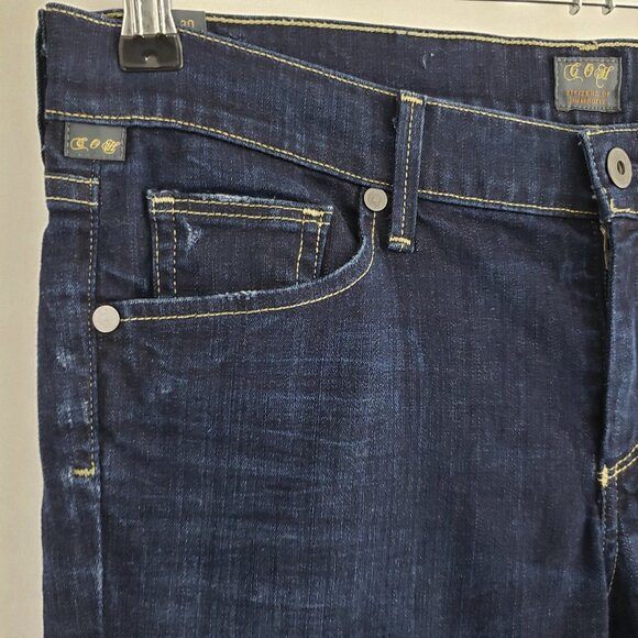 Citizens of Humanity Ava Low-Rise Straight Jeans Size 30 Blue Distressed Pockets - Picture 3 of 11